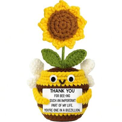 1pc Thank You For The Sunflower Bee Doll Crochet Teacher Gift, Thank You For The Gifts From Girl, Teachers, Bosses, Colleagues, Friends, Managers, Mentors, And Nurses - Teacher Thanks Gift -6.3 Inches X 3.15 Inches, Teacher Thanks Gift, Female Nurse Gift, Colleague Thanks Gift, Colleague Gift, Colleague Thanks Gift, Professional Thanks Gift, Boss Gift, Female Boss Gift, Social Worker Gift