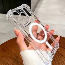 1 Ốp lưng điện thoại trong suốt từ tính, bảo vệ 4 góc chống rơi - Vỏ cứng acrylic từ tính 2 trong 1, trong suốt và chống sốc, tương thích với iPhone 17/Apple Air/17pro/17promax/16/16pro/16pro/16plus/16promax/15promax/15pro/15plus/15/14/14pro/14plus/14promax/13/13pro/13promax/12/12pro/12promax/11/11pro/11promax - Ốp bảo vệ từ tính trong suốt - Trong sáng - Xem 8