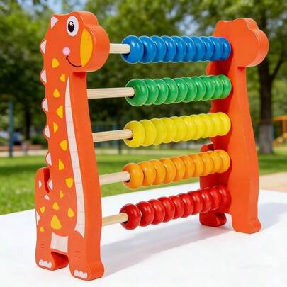 1pc Creative Cartoon Dinosaur Math Counting Frame, Abacus Addition Subtraction Educational Tool For Students