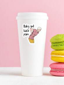 Funny Baby Got Back Pain Sticker - Sarcastic 90s Nostalgia Meme Decal, Relatable Adulting Vinyl Sticker For Laptop, Office Chair, Kindle & Water Bottle - Multicolor - View 4