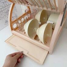 Kitchen Organizer Magic! Multi-Layer Plastic Dish Rack With Drainage, Knife Block & Utensil Holder, Space-Saving Countertop Shelf! - Multicolor - View 4