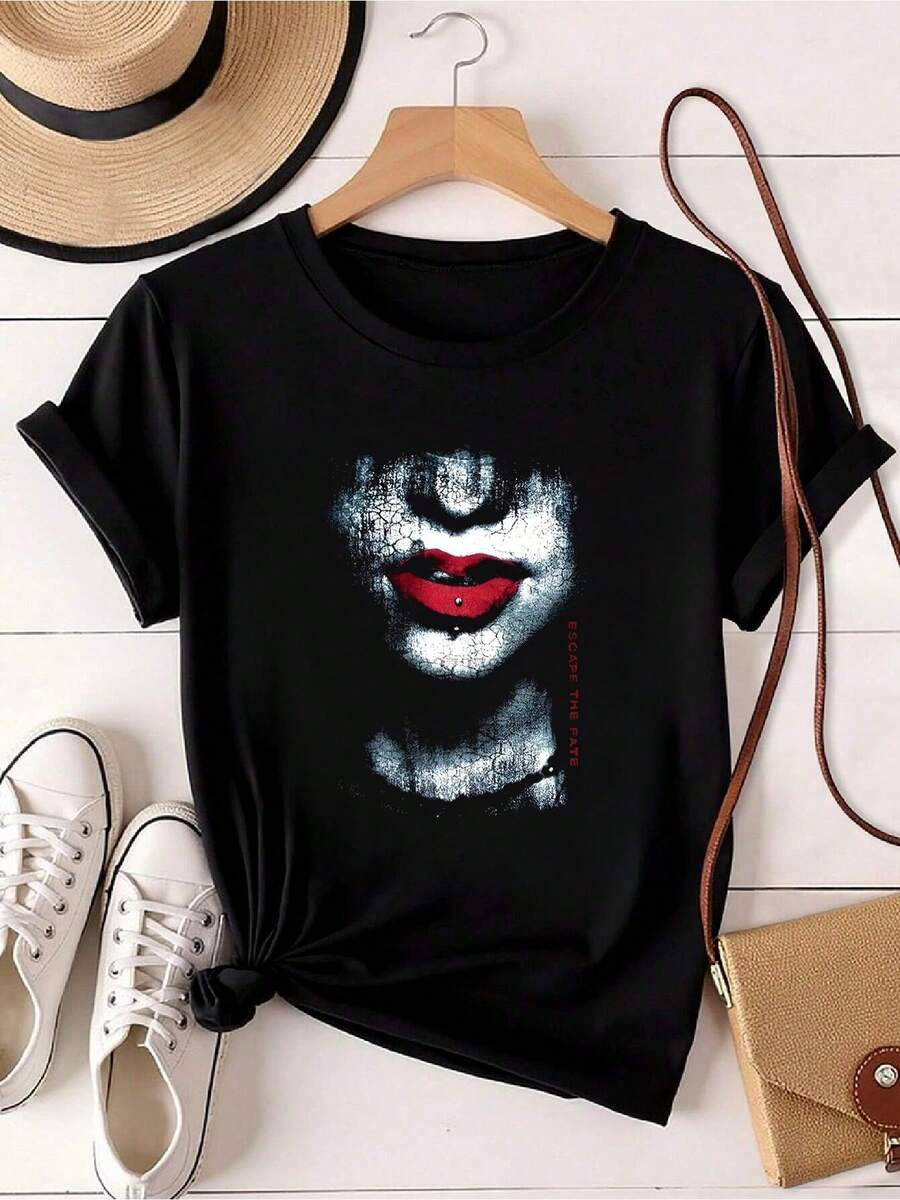 Women T-Shirt Print Escape The Fate - Dying Is Your Latest Fashion S To 5XL Unisex T-Shirt - Black - View 1