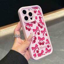 粉色樱花图案全屏手机壳，兼容 16、15、14、13、12、11、XS Max、XR、X、Plus、Pro Max，柔软 TPU 保护壳，全镜头保护 - 粉色 - 查看 4