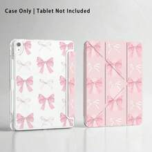 Pink And White Bow UV Printed Flat Pattern, Full Coverage Shockproof & Anti-Drop, Y-Fold Tablet Protective Case, Acrylic Backplate With Pen Slot, Compatible With Huawei Protective Case /Matepad 11.5 2025/Matepad SE 11inch Tablet Protective Case, Honor Tablet Protective Case/Honor9/10/X8A, Compatible With Redmi Pad SE 11inch(2023)/ Pad 2 And Other Popular Brand Tablet Protective Cases, Compatible With Samsung A9 And Other Popular Models - Multicolor - View 6