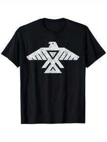 Camiseta gráfica Anishinaabe 100% algodón para hombre, negra con estampado  blanco, talla XXXL, informal, cuello redondo, manga corta, para uso diario, algodón 180 g/m², camisetas para hombre y mujer para ocasiones especiales, ideales como regalo, tallas S-XXXL, color negro. - Negro - Ver 1