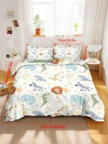 2/3pcs Soft Children's Duvet Cover Set, Bohemian Style Animal Pattern Bedding, Colorful Jungle Print Bedding Set, Suitable For Children's Bedroom All Seasons (Twin/Full/Queen Size) - Multicolor - View 19