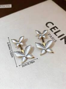 一对时尚精致优雅的高端百搭蝴蝶耳钉，适合女性日常、节日和婚礼佩戴。 - 蝴蝶 - 查看 6