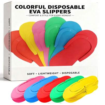 24 双一次性泡沫修脚拖鞋 - 无香味通用人字拖，适用于足部护理、美甲沙龙、水疗中心、淋浴间和海滩。
