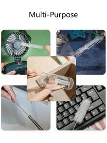 10件套多功能清洁刷套装，包含各种尺寸的刷子（10种尺寸），厨房瓶刷、管道清洁刷、长吸管刷、小瓶刷，适用于清洁水壶和难以触及的角落和缝隙。 - 多色 - 查看 7