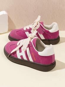Children's Shoes, New Spring/Autumn Red Board Shoes For Girls, Sports Training Shoes For Boys, Casual Shoes For Older Kids, Random Sole Color Delivery - Hot Pink - View 5