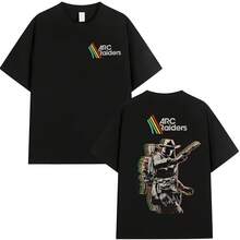 Game Arc Raideres Vintage Graphic T Shirt Men's Cosplay Clothing Short Sleeve T-Shirts Gothic Oversiz - màu đen - Xem 1