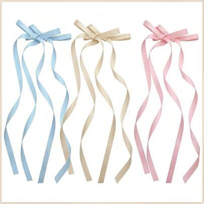 6Pcs Women's Hair Accessories Set, Ribbon Colorful Bow Hairpins, Fashion Hair Clips, Sweet & Cute Hair Barrettes, Lace Elegant Hair Claws, Fairy Style Hair Decor, Suitable For Daily Use Festivals, Wedding Decorations