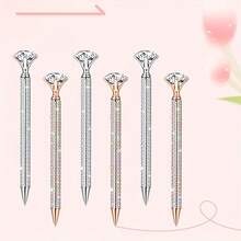 2 chiếc bút bi đính đá pha lê, kim loại sáng bóng, mực đen 1.0mm, quà tặng đám cưới, quà tặng cho cô dâu. - Nhiều màu - Xem 5