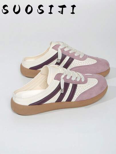 New Women Flat Leather Sports Slippers, Latest Outdoor Sports Design