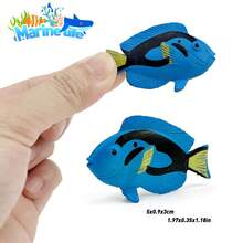 Set de 12 piezas de mini peces tropicales, modelo del mundo marino de PVC sólido, que incluye decoraciones de peces de aguas profundas, modelo educativo del océano, adecuado para regalos de festivales infantiles, perfecto para la decoración de acuarios y recuerdos de fiesta - Multicolor - Ver 9