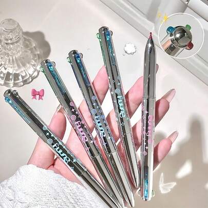 Bộ bút bi rút 4 trong 1, ruột bút 0.5mm, bút màu sắc tươi tắn dùng để viết nhật ký, học tập, món quà hoàn hảo cho bạn bè, giáo viên, học sinh, đồ dùng học tập cho năm học mới.