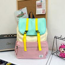 1pc, 31cm*16cm*43cm Nylon Large Capacity Backpack, Fashion Student Bookbag, Casual Travel Bag, Suitable For School, Commute, Vacation, Hiking, Travel, Gift - Color - View 11