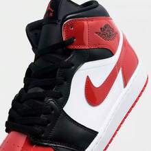 Nike Air Jordan Retro 1 Mid SE Black White Red Casual Shoes Men's HV4091-006 | Comfortable - 黑紅色 - 查看 7