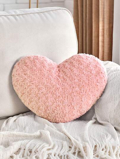 1Pc Heart Pillow Pink Throw Pillows Decorative Pillows For Bed Couch Cute Small Pillow Soft And Fluffy Decorative Pillows For Bed Couch Chair, Cute Heart Shaped Room Decor For Women Valentine, Cushion Cover, Bedroom Decoration, Room Deocr, Mother's Day Gift