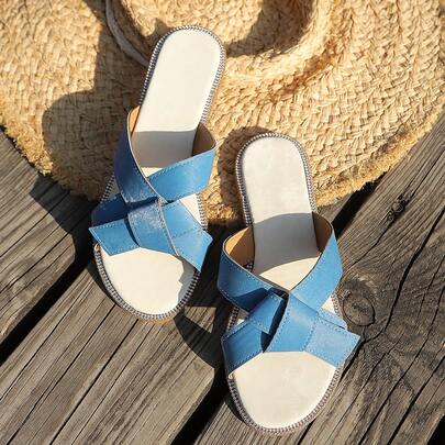 2026 New Spring Women Flat Sandals, Fairy Style Beach Slippers, Fashionable Casual Vacation Slippers