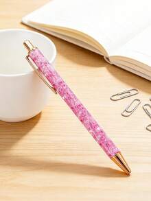 8pcs Cute Girly Neutral Ballpoint Pen Set, Pressing Design, Refined Women's Ballpoint Pens, Minimalist Printed Ballpoint Pens, Suitable For Journaling And Gifts, Beautiful Pen Gifts, Office & School Diary Pens, Wedding, Valentine's Day, Thanksgiving, Graduation Gifts - Girl's Heart - View 9