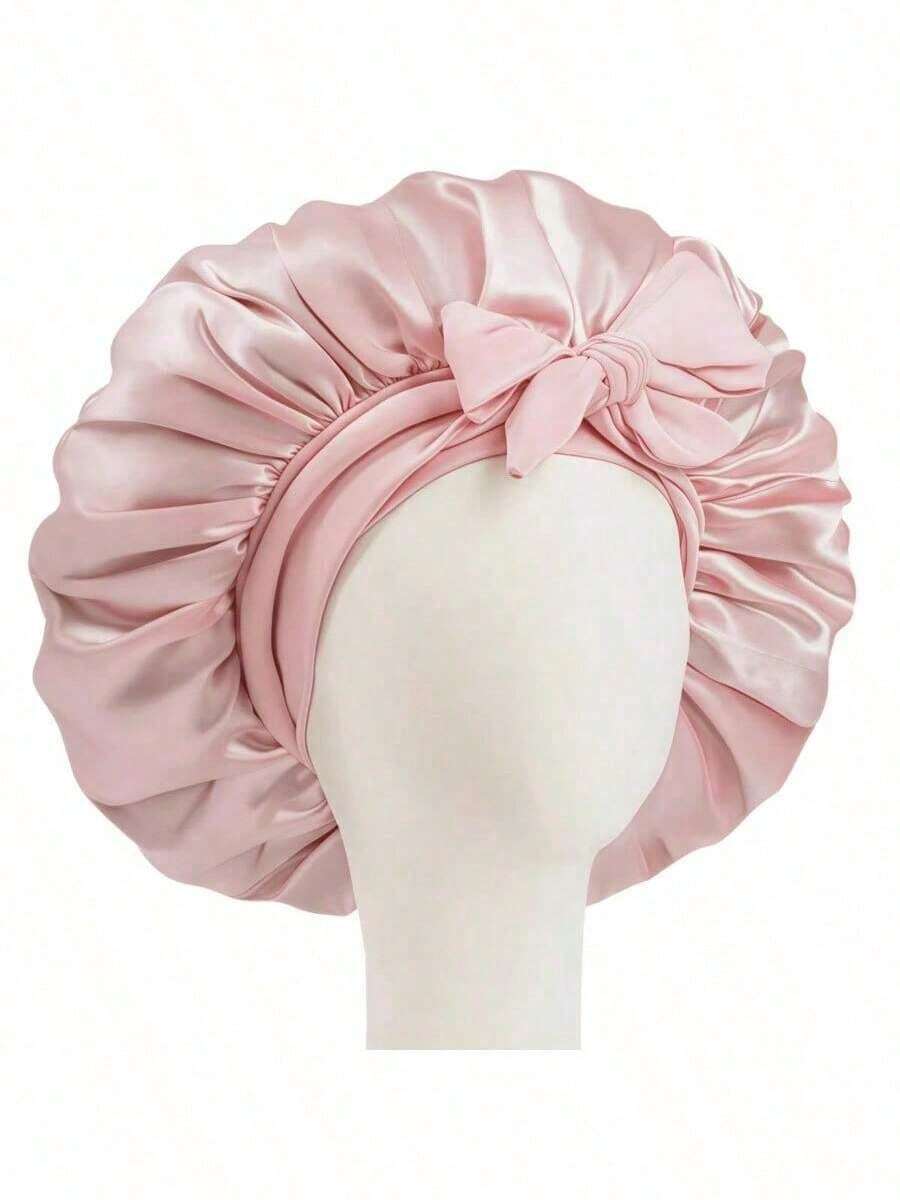 1pc Ribbon Round Hat With Bow, Wide Brim, Hair Care Hat, Headscarf, Sleeping Cap - Basic model - View 1