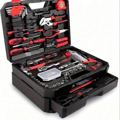 46/53pcs Tool Set, Car Repair Tool Kit, Household Hand Tool Set With Toolbox, Father's Day Gift, Men's Tool Kit With Toolbox