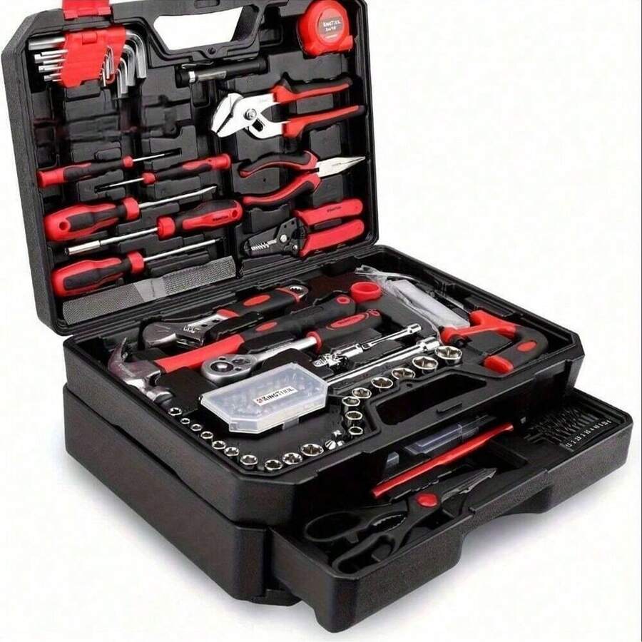 46/53件套工具套装，汽车维修工具套装，家用手动工具套装（带工具箱），父亲节礼物，男士工具套装（带工具箱） - 多色 - 查看 1