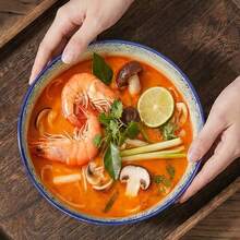 1个9英寸日式陶瓷大号酸鱼汤碗，家用大号鱼盘/海鲜汤碗，可用于微波炉和洗碗机 - 查看 7