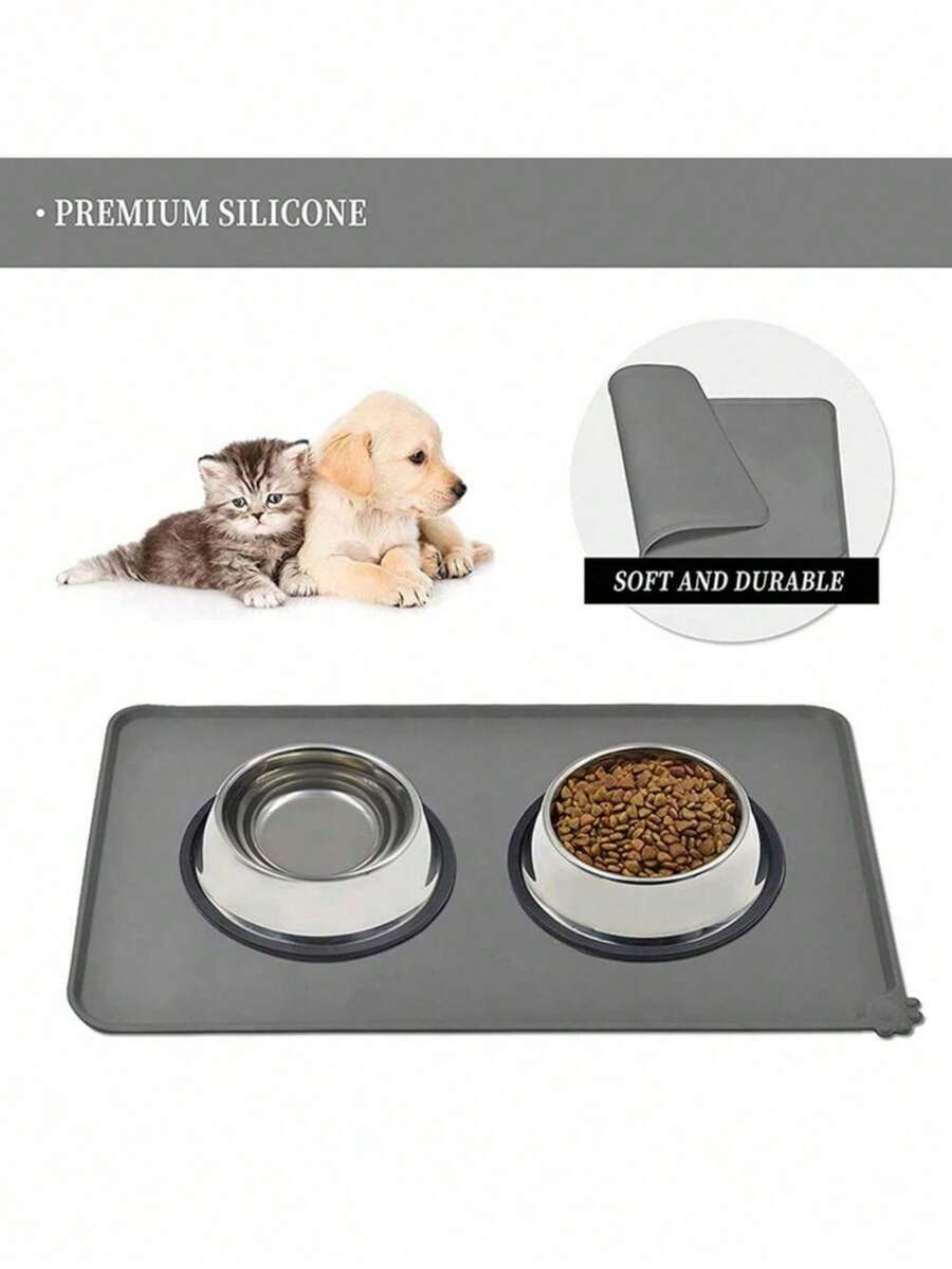 Thảm ăn cho thú cưng bằng silicon chống thấm nước và chống trượt - Giữ thức ăn và nước cho mèo hoặc chó ở đúng vị trí, thảm ăn chống trượt cho thú cưng, thảm cho chó và mèo ăn! - Xem 1
