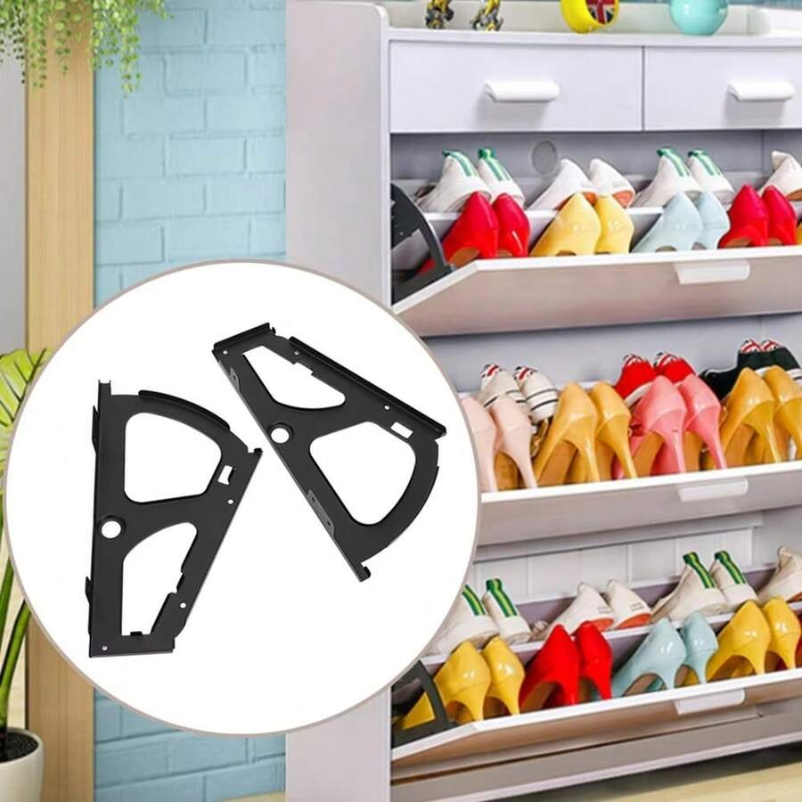 1 cặp bản lề ngăn kéo tủ giày bằng thép không gỉ, bản lề tủ giày 1 lớp màu đen, phụ kiện thay thế - Nhiều màu - Xem 1