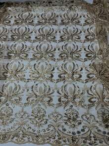2026款奢华法式刺绣网纱亮片蕾丝面料，紫色婚礼派对礼服，尼日利亚蕾丝面料缝纫材料，1码/5码，绿色 - A - 查看 10