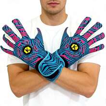 1 đôi găng tay thủ môn bóng đá, dụng cụ bảo vệ ngón tay cho thủ môn người lớn, găng tay tập luyện chống trượt bền chắc. - Màu xanh lam - Xem 5