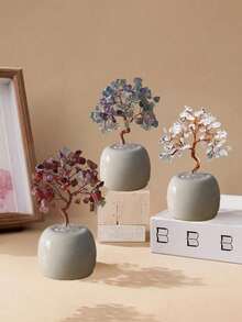 2026新款小型紫色水晶树装饰品，餐桌摆件，家居装饰，厨房装饰，卧室装饰，办公桌配件，装饰工艺品，桌面摆件，派对礼品，伴娘礼物，生日礼物，母亲节礼物，派对用品，婚礼装饰，送给她的礼物，毕业礼物，教师节礼物，婚礼回礼，餐桌摆件，客厅装饰，办公室装饰，桌面配件，桌面装饰品 - 白底紫色 - 查看 3