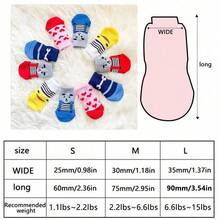 4 buah Kaos Kaki Hewan Peliharaan Kartun Lucu dengan Bantalan Cakar Anti Selip, Sepatu Bot Rajut Lembut untuk Anjing & Kucing Kecil/Sedang, Penggunaan di Dalam & Luar Ruangan - MultiWarna - View 2