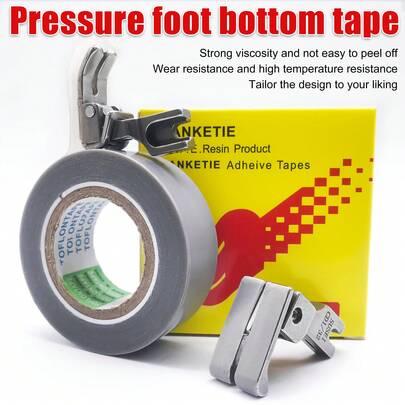 1卷聚四氟乙烯自粘式缝纫机脚垫 - 耐用、耐热的缝纫机配件，适用于人造革和塑料表面