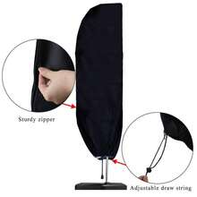 420D Oxford Cloth Waterproof Windproof UV-Resistant Canopy Umbrella Cover With Zipper, (265 X 40/70/50 Cm) - Black - B - View 3