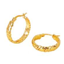 New Minimalist Ins Chic Titanium Steel Gold-Plated Twisted Hoop Earrings, Niche Design Wholesale Jewelry - Butterfly - View 2