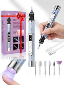 ICEWLESS Set Alat Kuku Elektrik LCD Baru 2-in-1 Bor Kuku & Lampu Manicure untuk Memoles dan Mengeringkan - Kikir Kuku Elektrik Portabel Hadiah Natal Tahun Baru Hari Valentine - MultiWarna - View 3