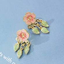 1 Pair Fashionable Enameled Colorful Cloud Waterdrop Front & Back Earring Set, Unique Design Cloud Earring Jackets, Women, Girls, Birthday, Holiday - Nhiều màu - Xem 6