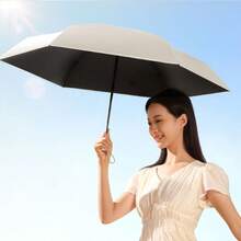 1 pieza Paraguas compacto y portátil con protección UV, paraguas plegable para sol/lluvia para mujeres - Multicolor - Ver 3