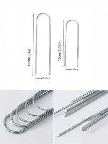 10/30/50个装 U型花园钉，金属农业园艺草坪钉，重型围栏柱钉，草皮钉，户外温室防草布地钉，镀锌景观钉，适用于固定草坪围栏钉 - 彩色 - 查看 4