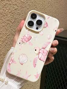 1个白色卡通海龟简约TPU防震手机壳，适用于苹果17、16、15、14、13、12、11 Pro Max - 彩色 - 查看 3