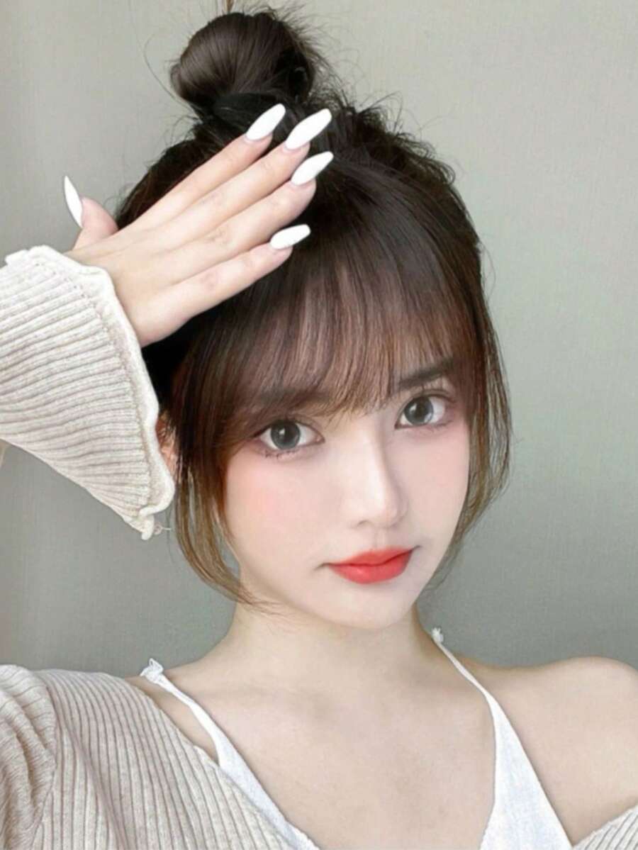 夹式空气刘海接发 - 黑色 - 查看 1