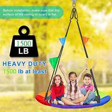 9M 2 Sets of Bearing Smooth Rotary Stainless Steel Hanger Heavy Duty 180°+360° Rotary Swing Swing Hook 1500 lb Capacity Wooden Concrete Playground Yoga Hammock Chair Rope Punch Bag Porch Swing Set - como en la foto - Ver 6