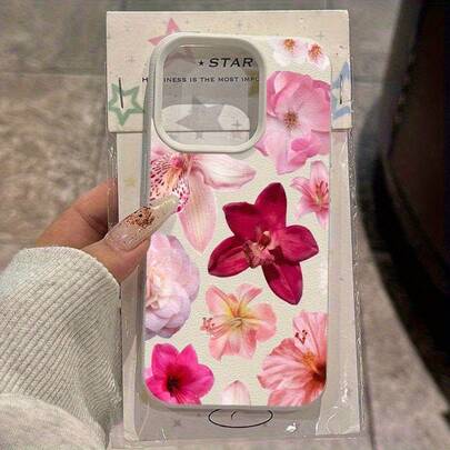 Ốp điện thoại TPU họa tiết chữ thập màu hồng, tương thích với iPhone 16 Pro Max, 15 Pro Max/14/16 Plus/15/13 Pro/12/11/X/XR/XS Max và các dòng khác, bền chắc, chống rơi vỡ, kiểu dáng thời trang.