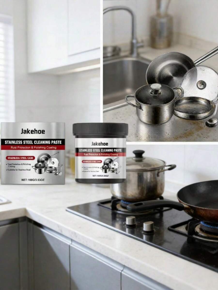 Stainless Steel Cleaning Paste, Multi-Purpose Household Kitchen Cleaning Agent For Removing Stains And Restoring Surfaces - Multicolor - View 1