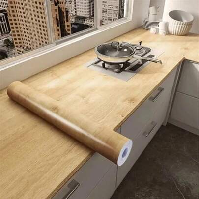 ucdfi 1 rollo de papel tapiz de PVC con estampado de veta de madera para decoración de habitaciones, puertas, armarios, muebles, impermeable, autoadhesivo, para decoración de paredes y dormitorios