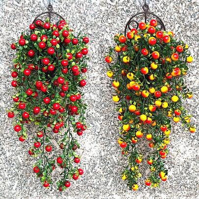 人造悬挂花篮，适用于卧室、客厅、餐厅墙面装饰，可用于家居装饰、房间装饰、花园装饰、墙面装饰、室内外装饰、卧室装饰、婚礼装饰、餐桌装饰、派对装饰、生日装饰、情人节装饰等。