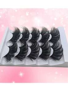 Super Thick And Fluffy Feeling! D-Roll Cross Section False Eyelashes 5 Pairs | 25mm Long Soft Stem Comfortable And Natural Beginner's Gospel - View 2